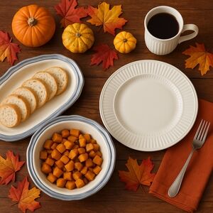 Mikasa Countryside Holloware Serving Set  15" Bread/Relish Tray & 11" Round Bowl